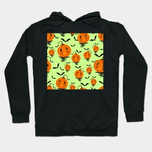 Halloween Pattern with Pumpkins and Bats Hoodie